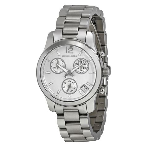 Michael Kors Small Runway Silver Dial Stainless Steel 